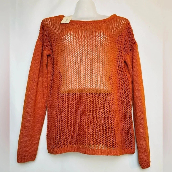 COPY - Sundance Open Weave Sweater size Small Rust Orange Pullover - Picture 1 of 6
